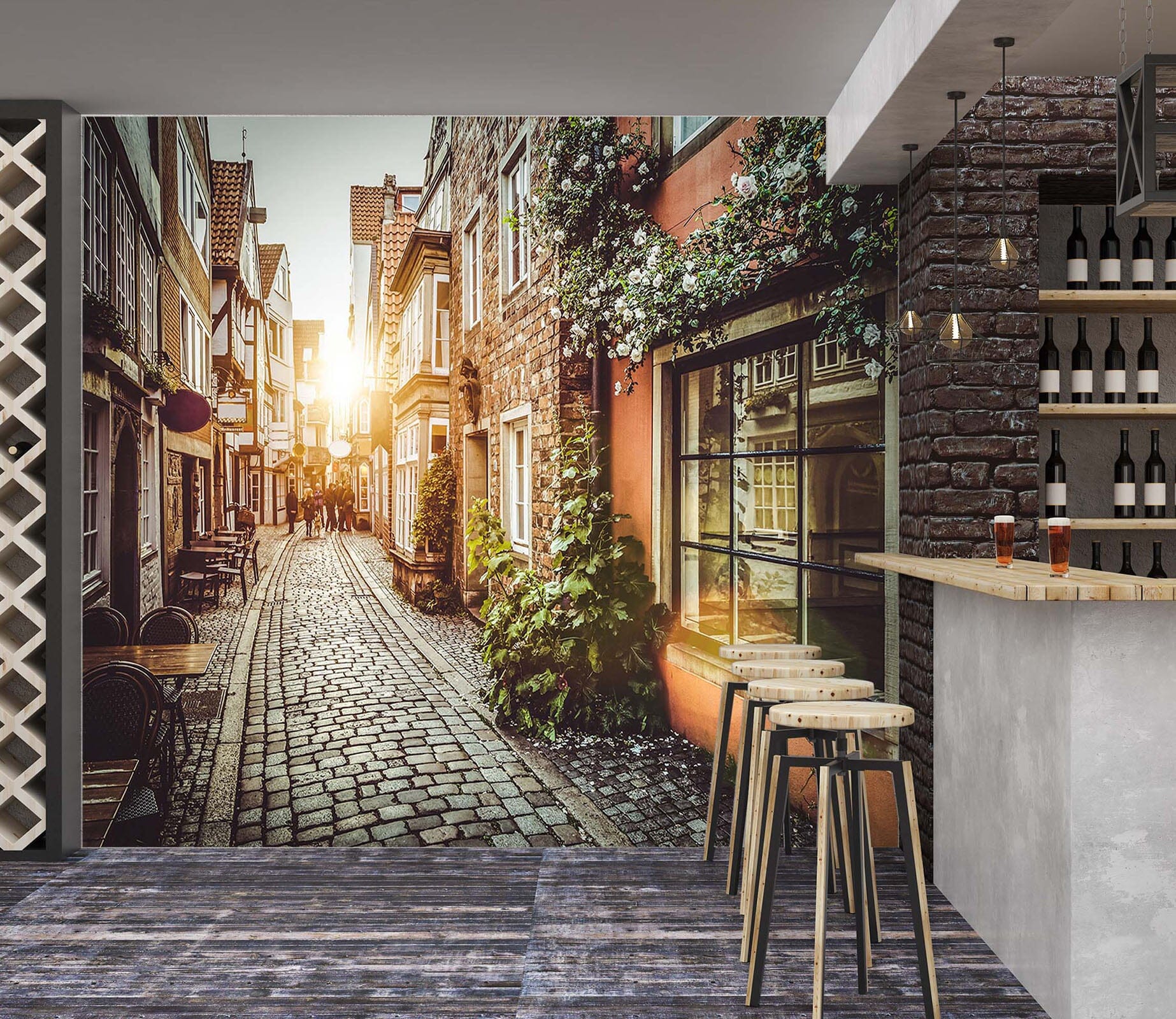 3D Sunny Street 332 Wall Murals Wallpaper AJ Wallpaper 2 