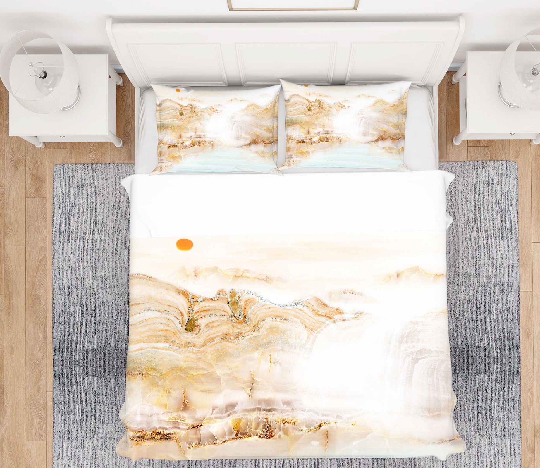3D Mountain Sun 12051 Bed Pillowcases Quilt
