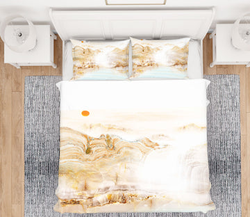 3D Mountain Sun 12051 Bed Pillowcases Quilt