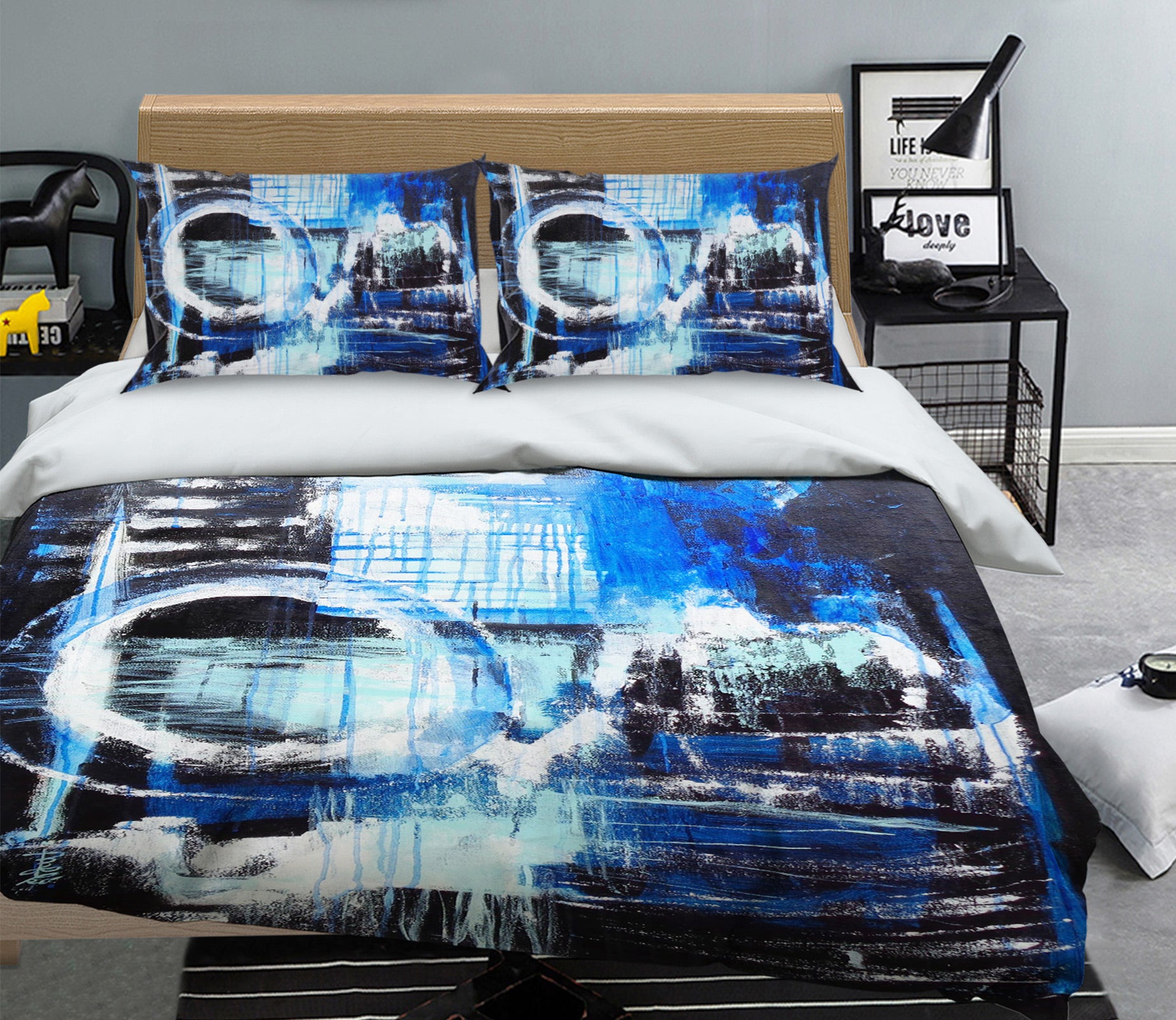 3D Retro Blue Circle 1112 Misako Chida Bedding Bed Pillowcases Quilt