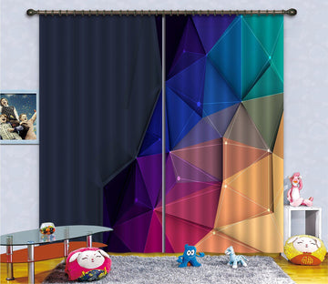3D Gradient Triangle Stereoscopic 16 Curtains Drapes Curtains AJ Creativity Home 