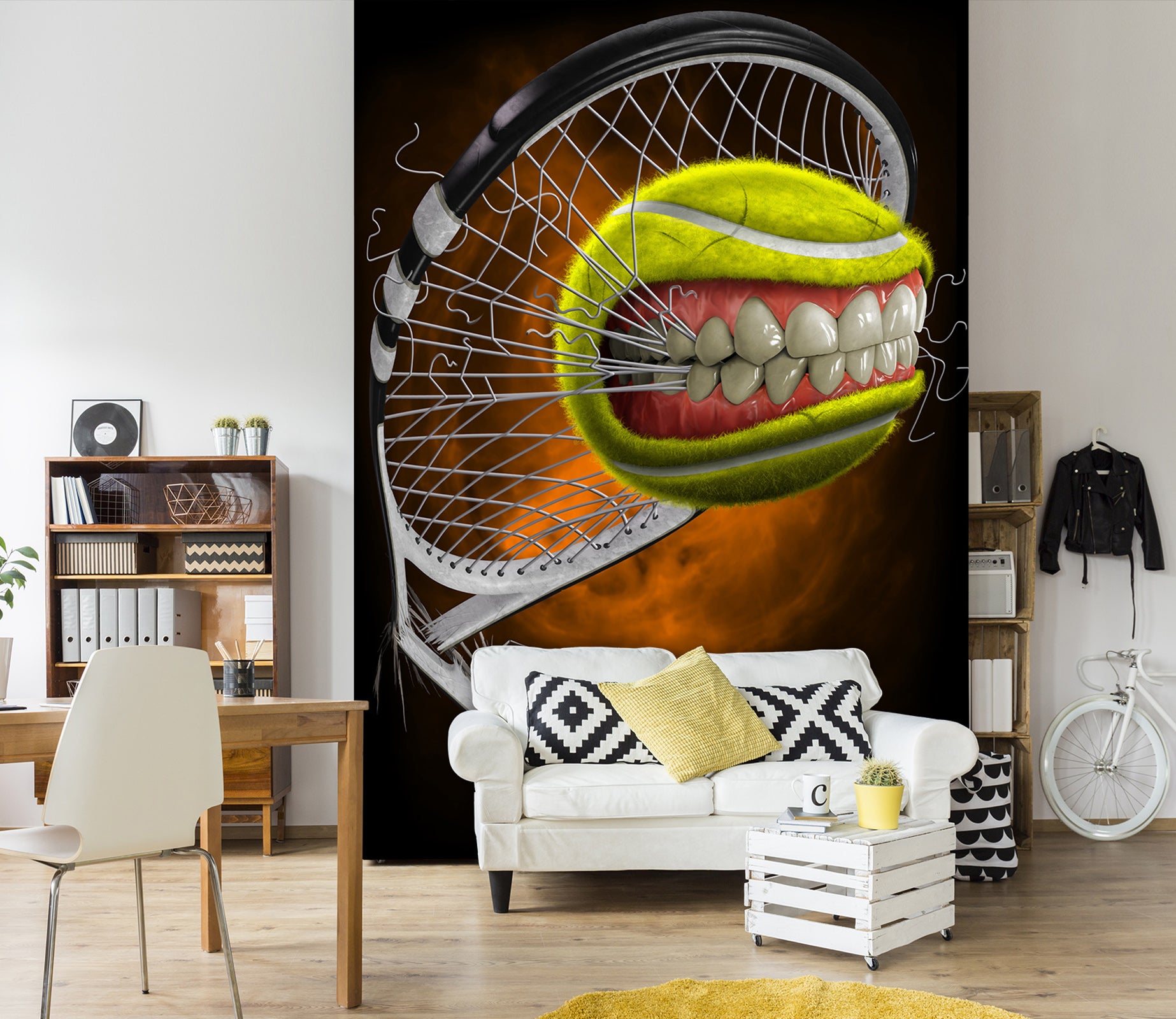 3D Teeth Tennis Net 5014 Tom Wood Wall Mural Wall Murals