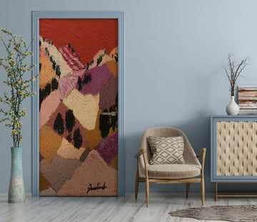 3D Brown Color Block Field Trees 10106 Allan P. Friedlander Door Mural