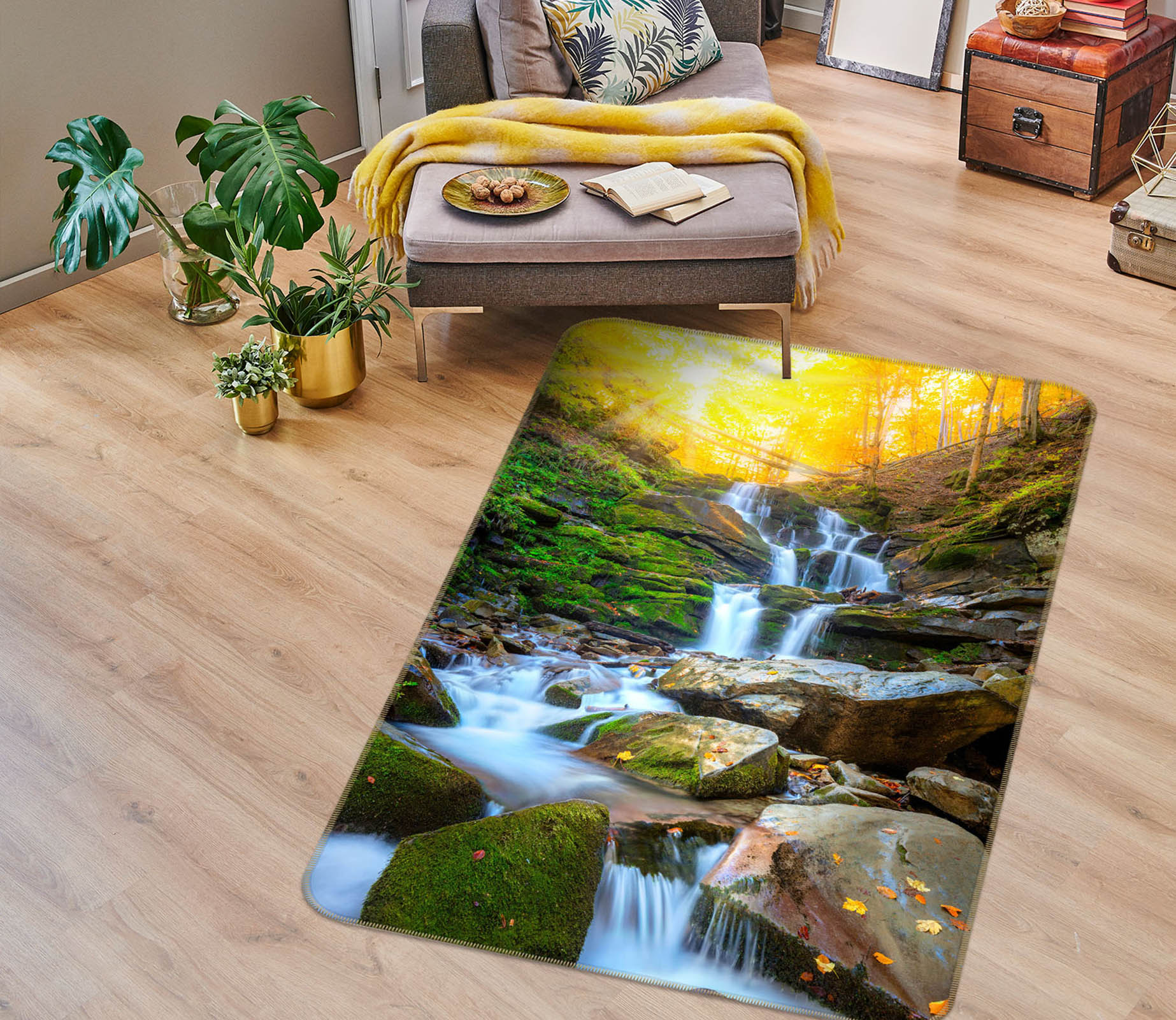 3D Running Water 26196 Non Slip Rug Mat