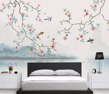 3D Flower Bird 2364 Wall Murals Wallpaper AJ Wallpaper 2 