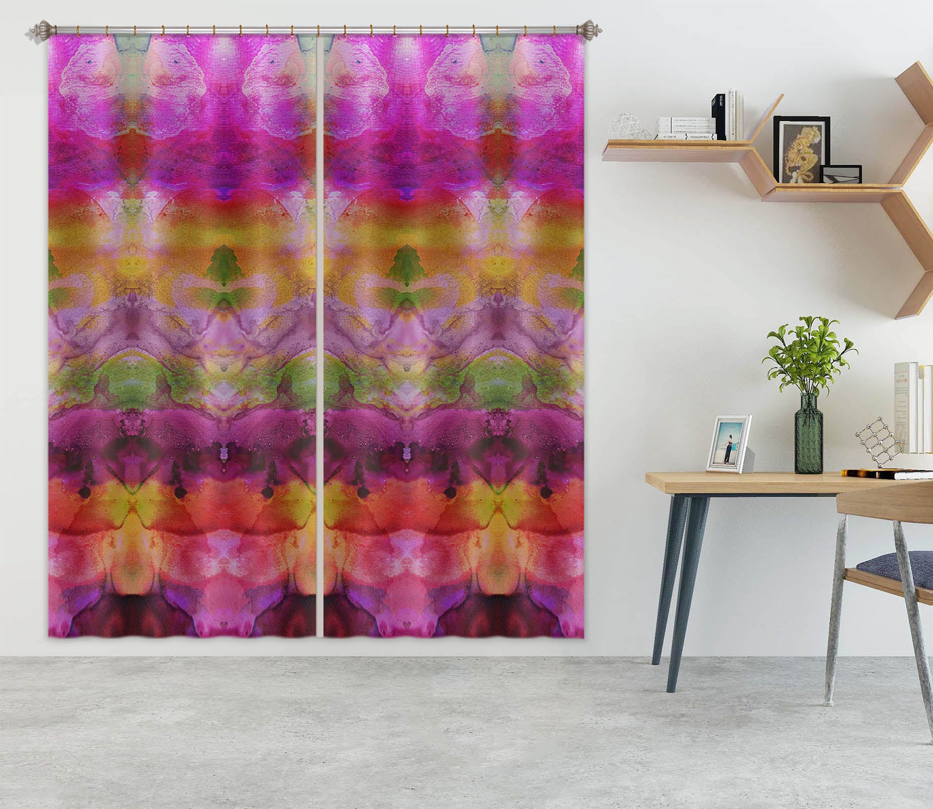 3D Pinky Inks Shandra Smith 70081 Shandra Smith Curtain Curtains Drapes