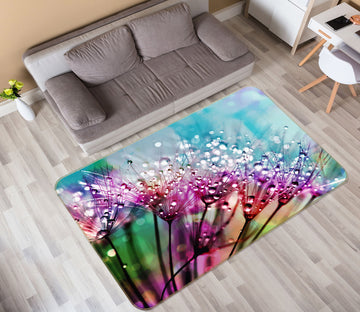 3D Flower Drops Water 76265 Non Slip Rug Mat