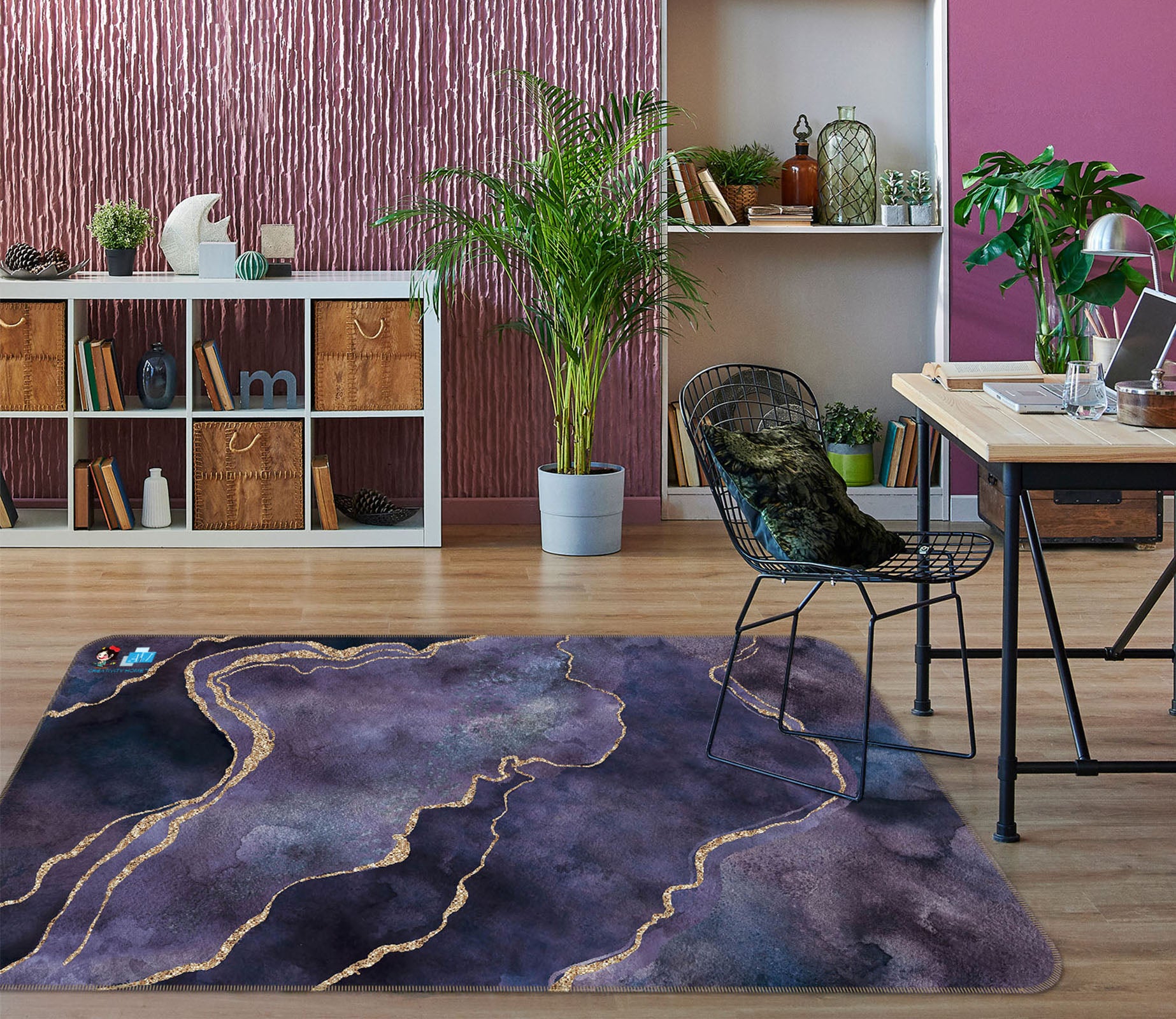 3D Dark Gray Texture 83025 Andrea haase Rug Non Slip Rug Mat