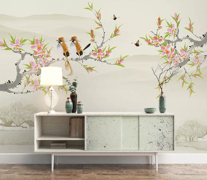 3D Flower Bird 1784 Wall Murals Wallpaper AJ Wallpaper 2 