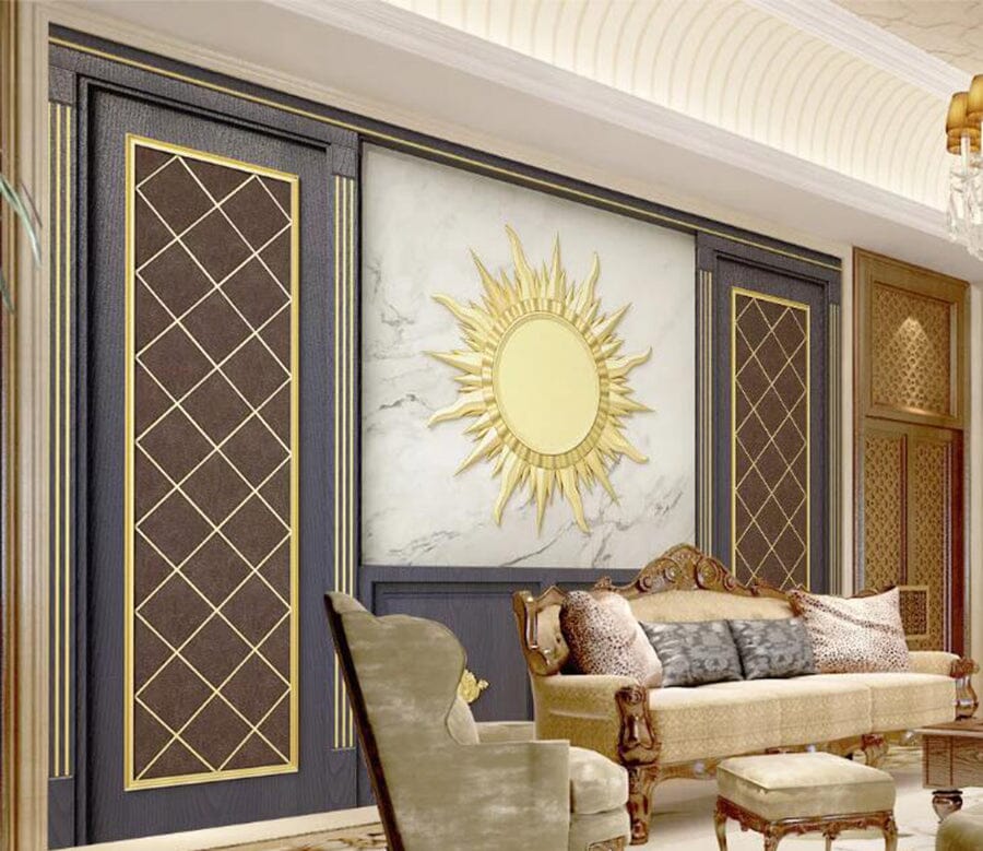 3D Golden Sun WC155 Wall Murals Wallpaper AJ Wallpaper 2 