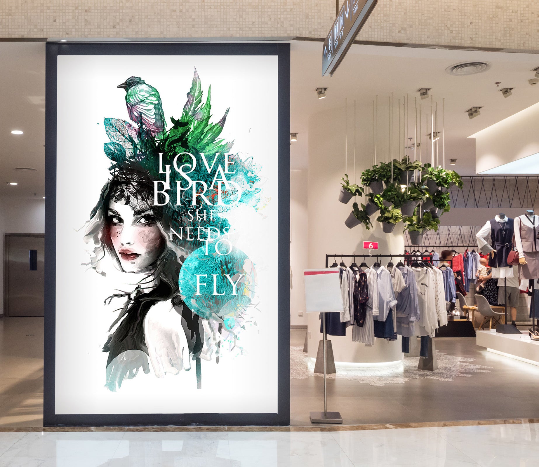 3D Green Bird Girl 007 Wall Murals