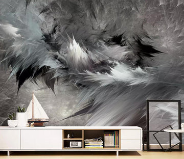 3D Black Fluff WC644 Wall Murals