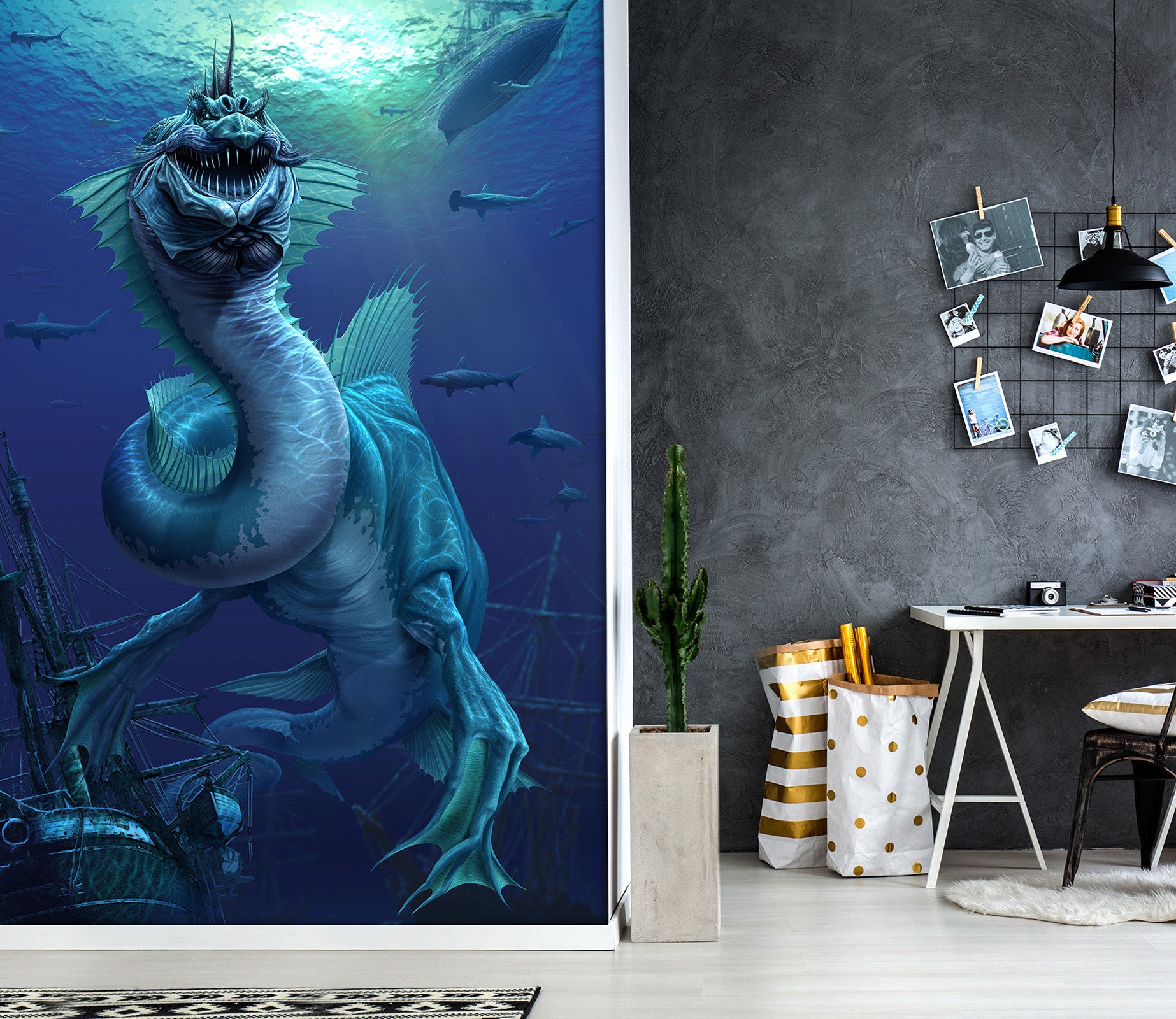 3D Sea Dragon 5027 Tom Wood Wall Mural Wall Murals