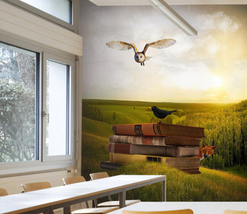 3D Eagle flying book Wall Murals Wallpaper AJ Wallpaper 2 