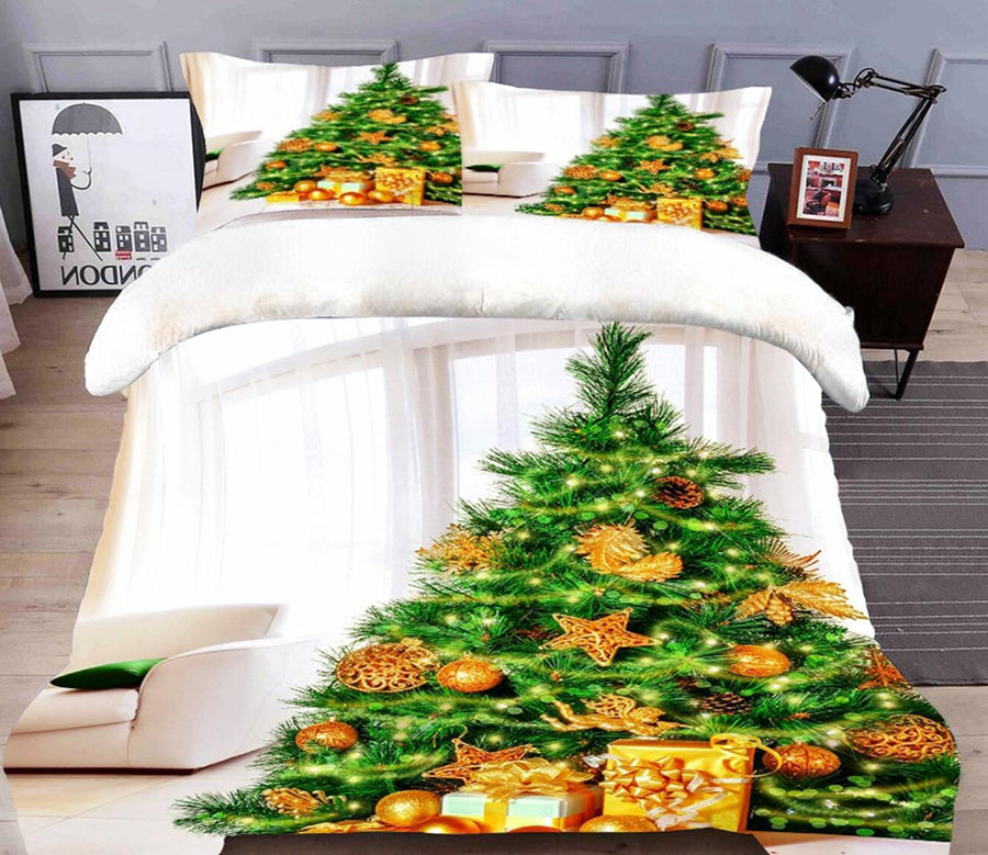 3D Christmas Tree 45204 Christmas Quilt Duvet Cover Xmas Bed Pillowcases