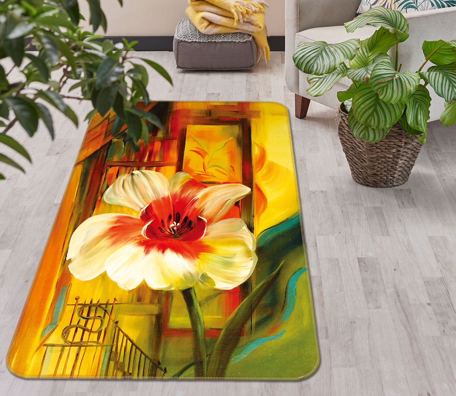 3D Flower 33234 Non Slip Rug Mat
