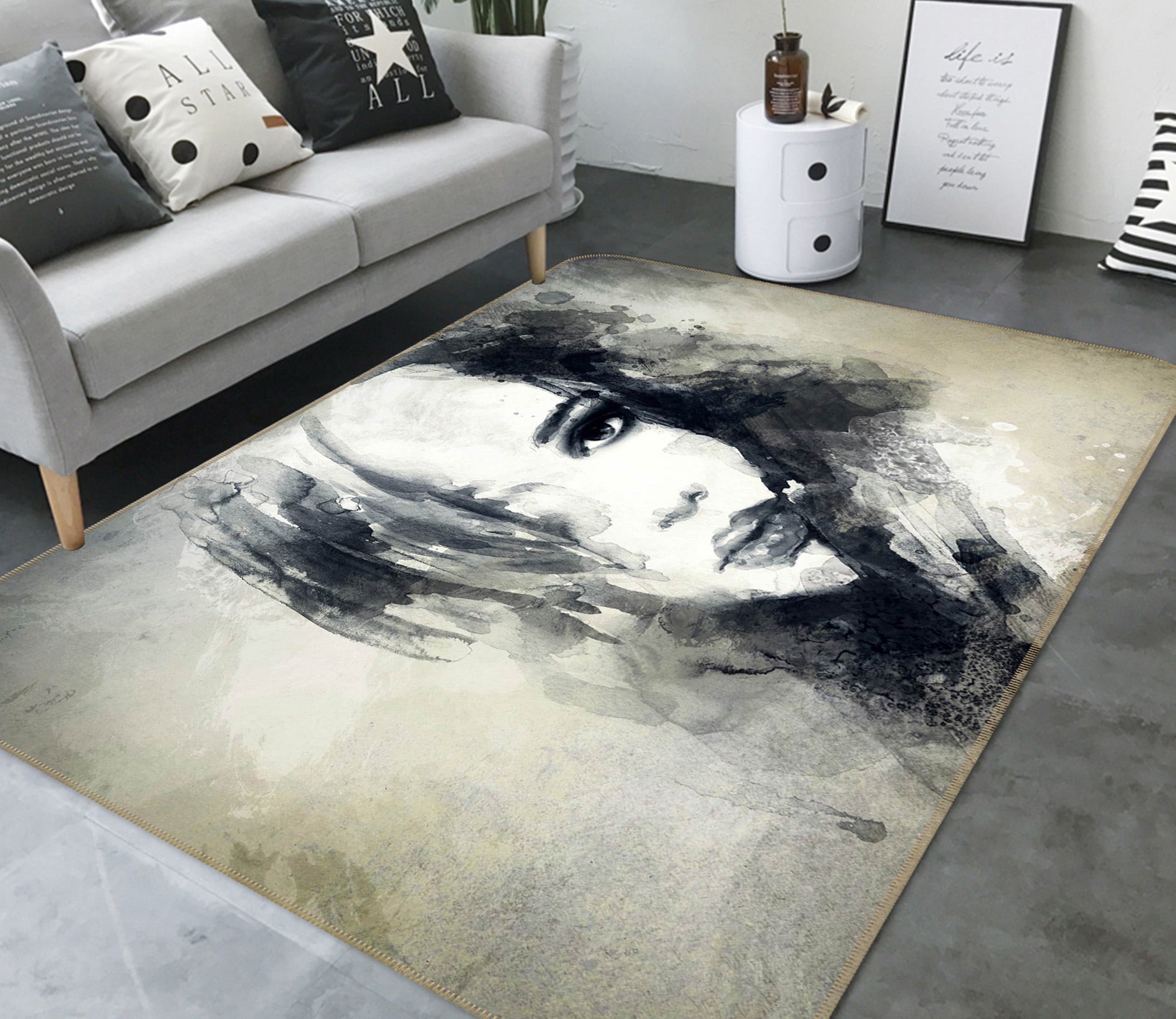 3D Woman Model 1005 Non Slip Rug Mat