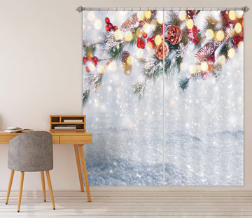 3D Snow Branches 52100 Christmas Curtains Drapes Xmas