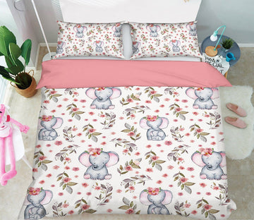 3D Cute Elephant 230 Uta Naumann Bedding Bed Pillowcases Quilt Quiet Covers AJ Creativity Home 