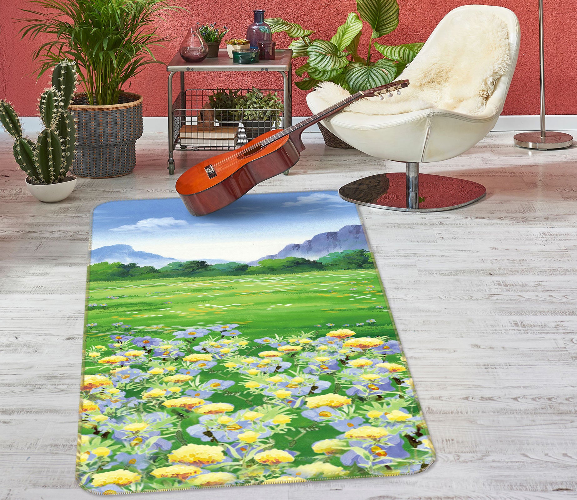 3D Flower Bush 76066 Non Slip Rug Mat