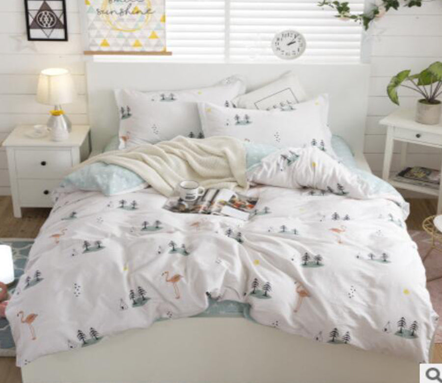 3D Small Tree Flamingo 18146 Bed Pillowcases Quilt