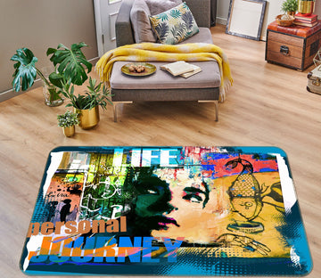 3D Pattern Girl 77117 Non Slip Rug Mat