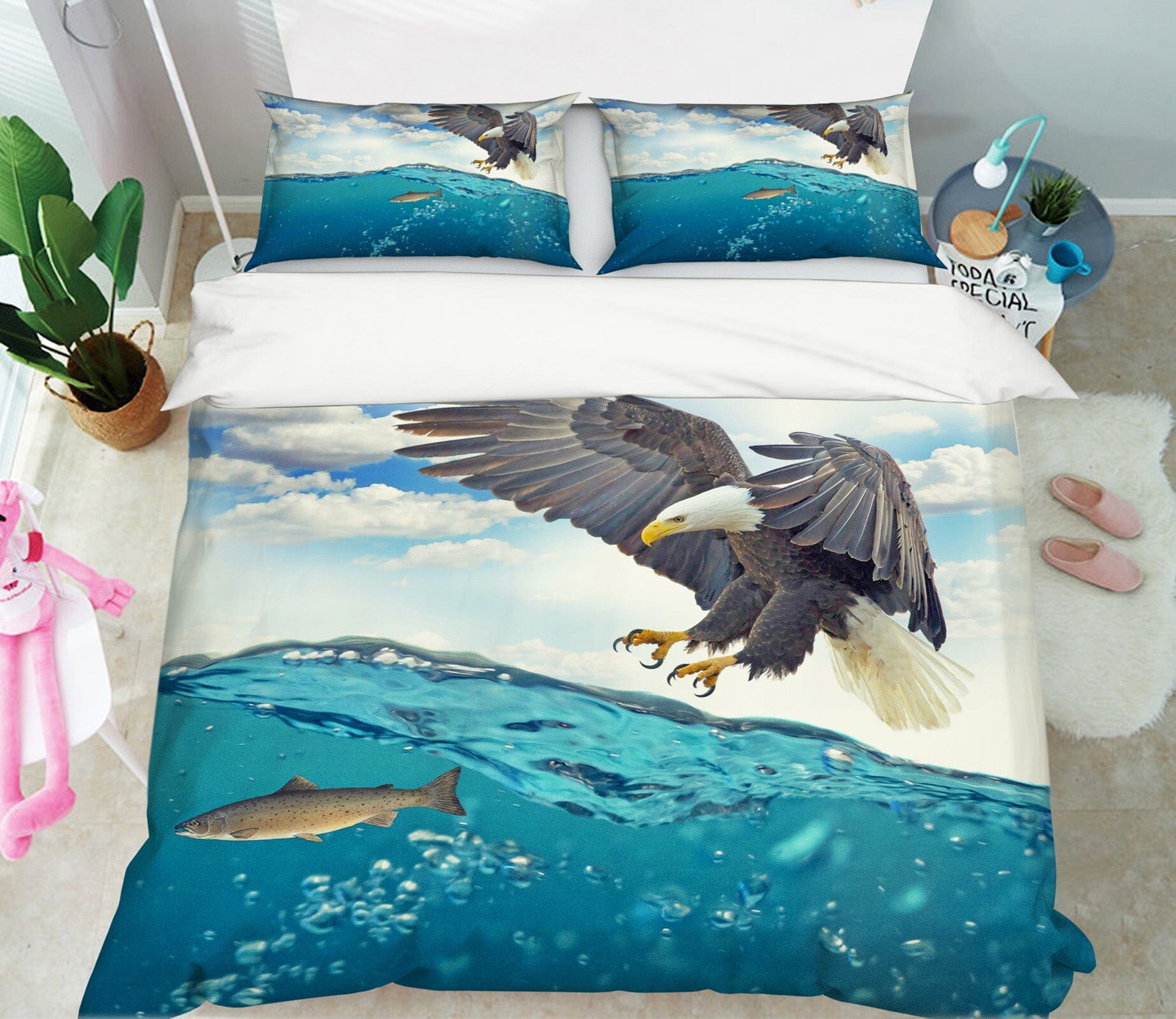 3D Sea Eagle 1953 Bed Pillowcases Quilt Quiet Covers AJ Creativity Home 