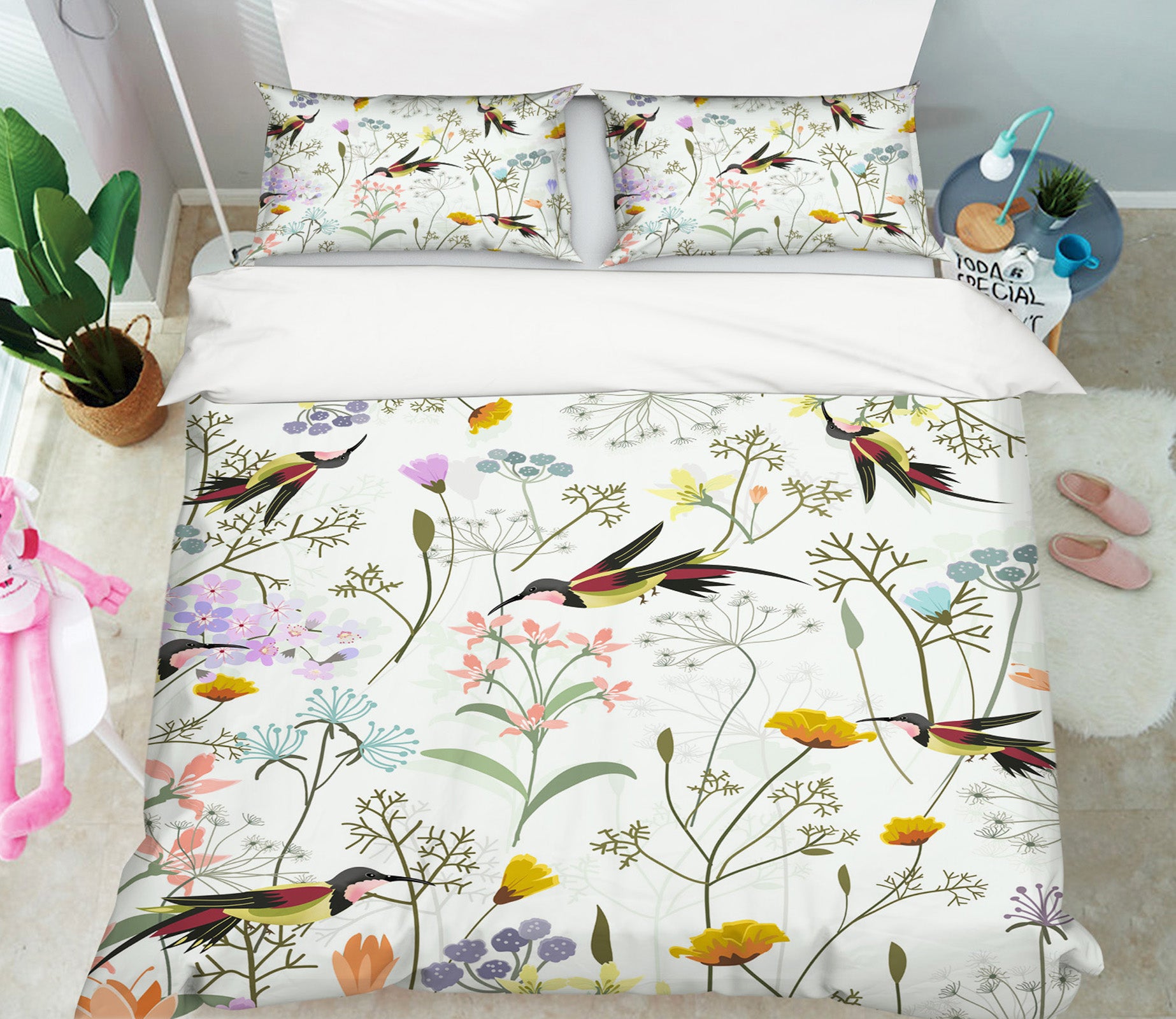 3D Flower Branch Bird 60127 Bed Pillowcases Quilt