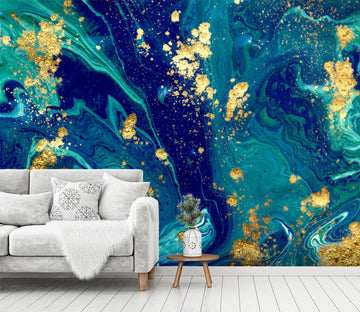 3D Blue Marbling Texture 045 Wall Murals