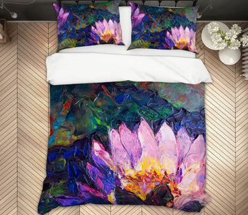 3D Purple Flower 60163 Bed Pillowcases Quilt