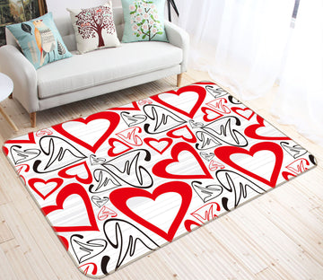 3D Heart Pattern 35239 Non Slip Rug Mat