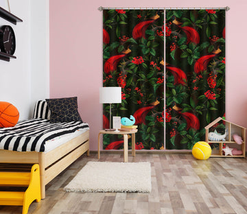 3D Red Wild Flower 177 Uta Naumann Curtain Curtains Drapes