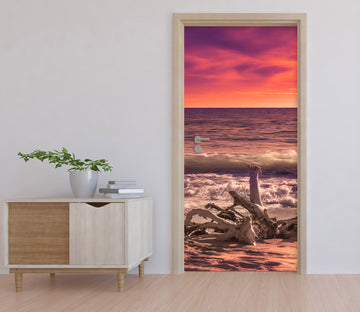 3D Sunset Waves 12286 Marco Carmassi Door Mural