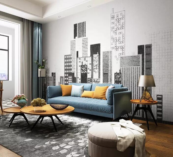 3D Grey City 510 Wall Murals Wallpaper AJ Wallpaper 2 