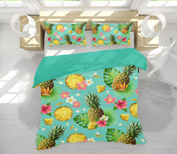 3D Pineapple Flower 61087 Bed Pillowcases Quilt