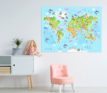 3D Beautiful Island 269 World Map Wall Sticker