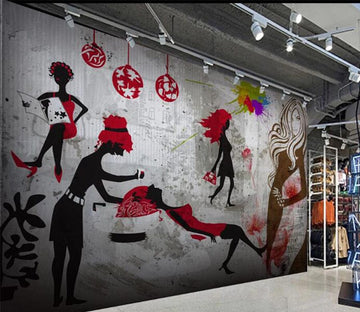 3D Red Hair 1517 Wall Murals Wallpaper AJ Wallpaper 2 