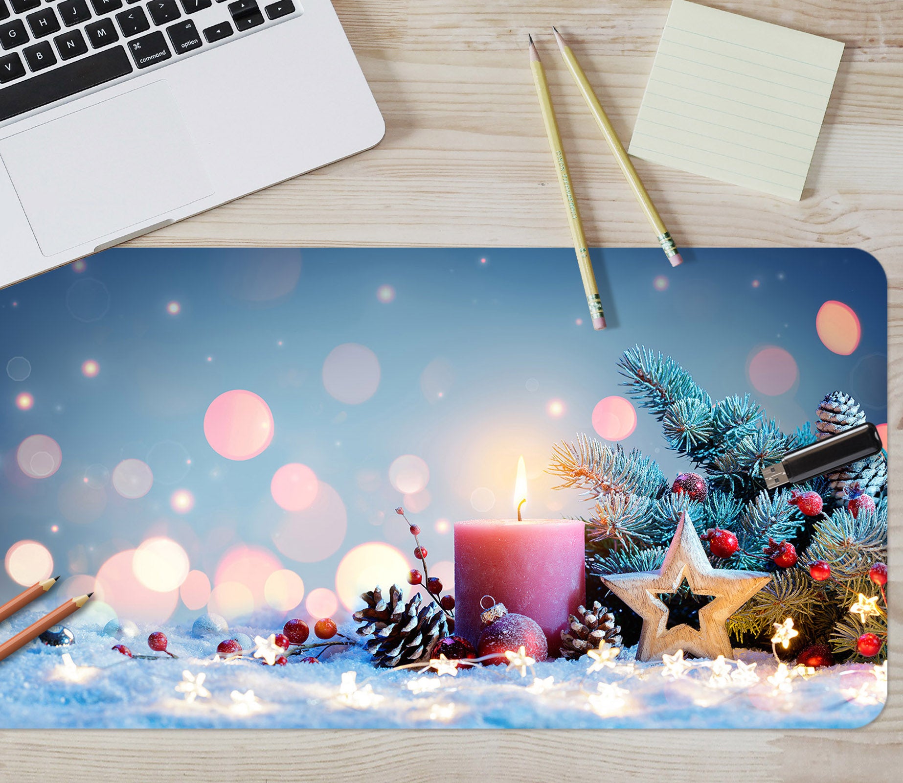 3D Candle 51213 Christmas Desk Mat Xmas