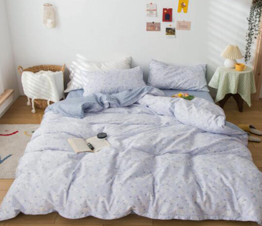 3D Water Blue Floral 15103 Bed Pillowcases Quilt