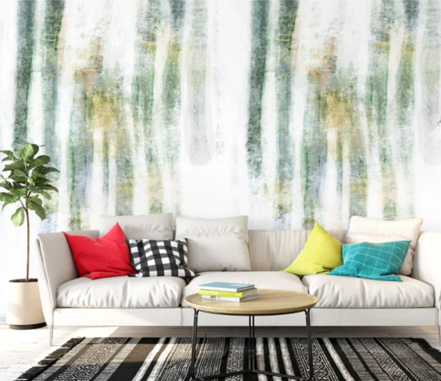 3D Green Stripes WC765 Wall Murals