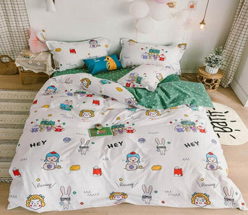 3D Rabbit Little Girl 5015 Bed Pillowcases Quilt