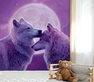 3D Loving Wolves 1427 Wall Murals Exclusive Designer Vincent Wallpaper AJ Wallpaper 2 