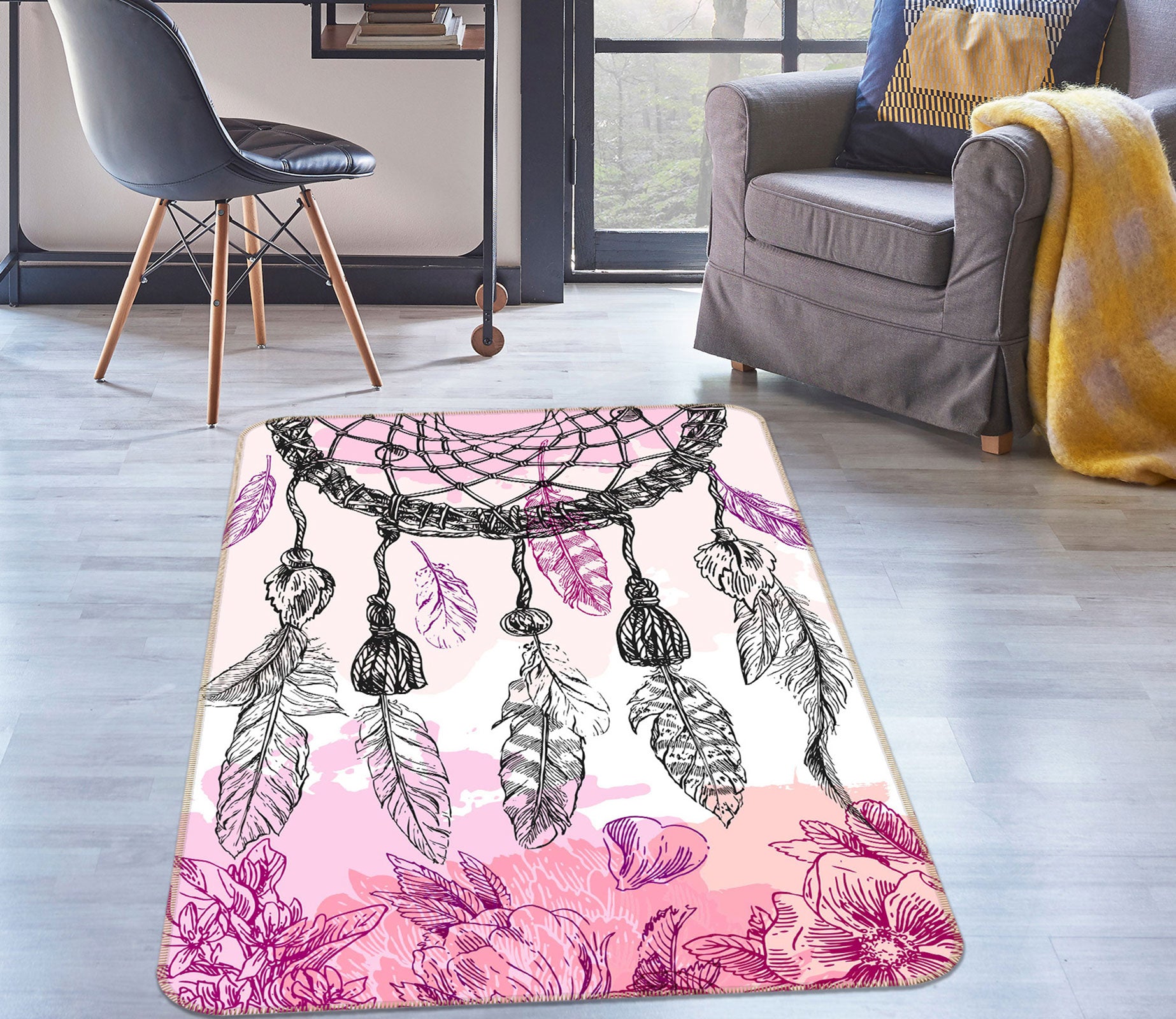3D Dream Catcher 37105 Non Slip Rug Mat