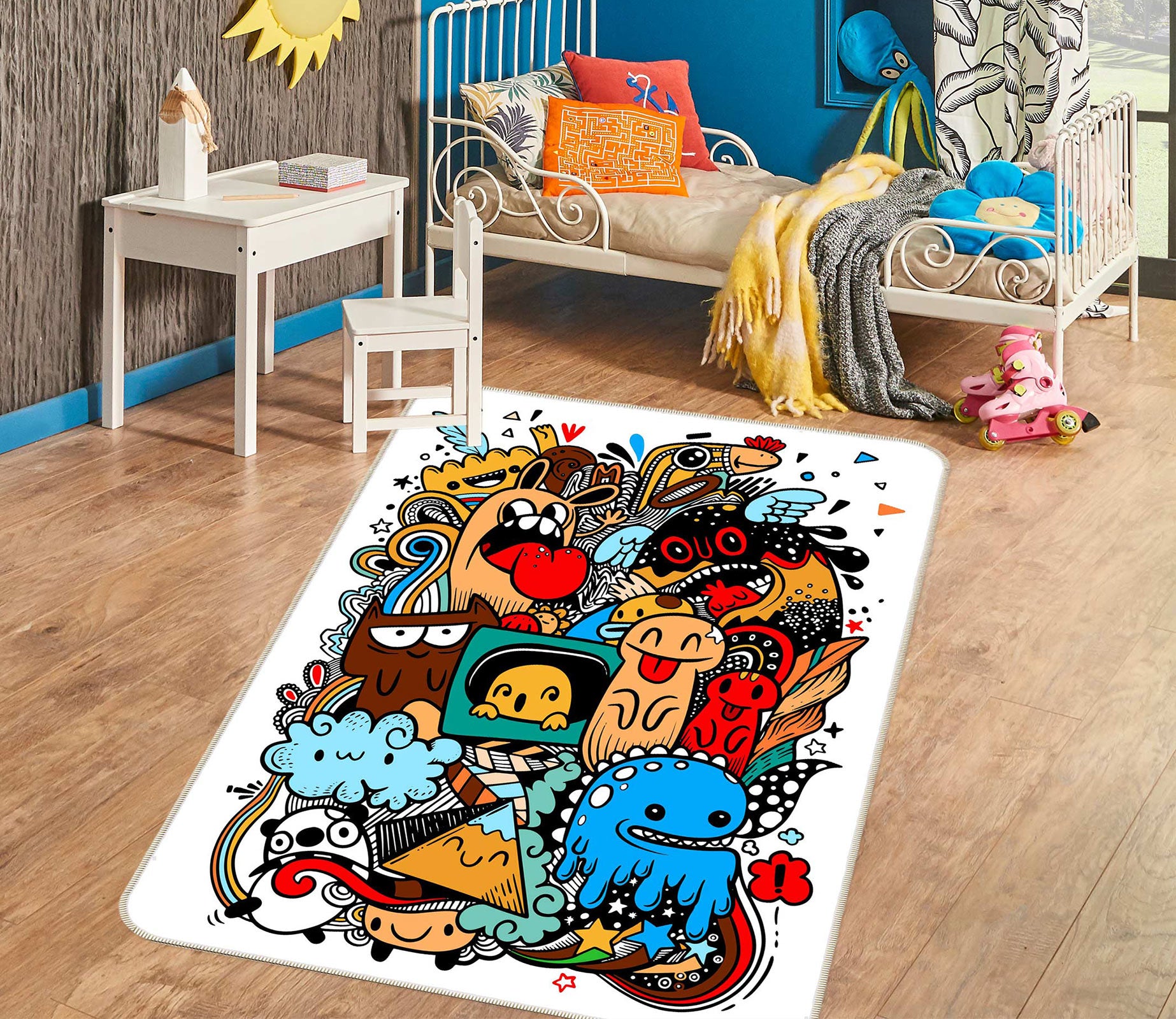 3D Cartoon Pattern 30111 Non Slip Rug Mat