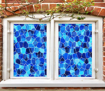 3D Blue Element 373 Window Film Print Sticker Cling Stained Glass UV Block