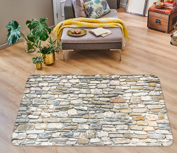 3D Stone Wall Pattern 31017 Non Slip Rug Mat