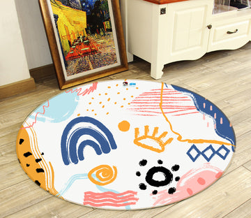 3D Weather Pattern 81249 Round Non Slip Rug Mat