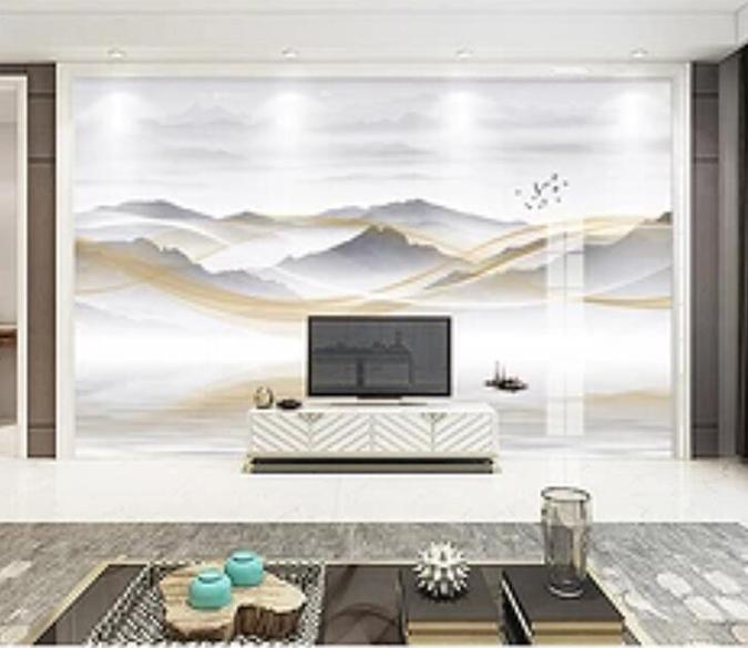 3D Mountain River 026 Wall Murals Wallpaper AJ Wallpaper 2 