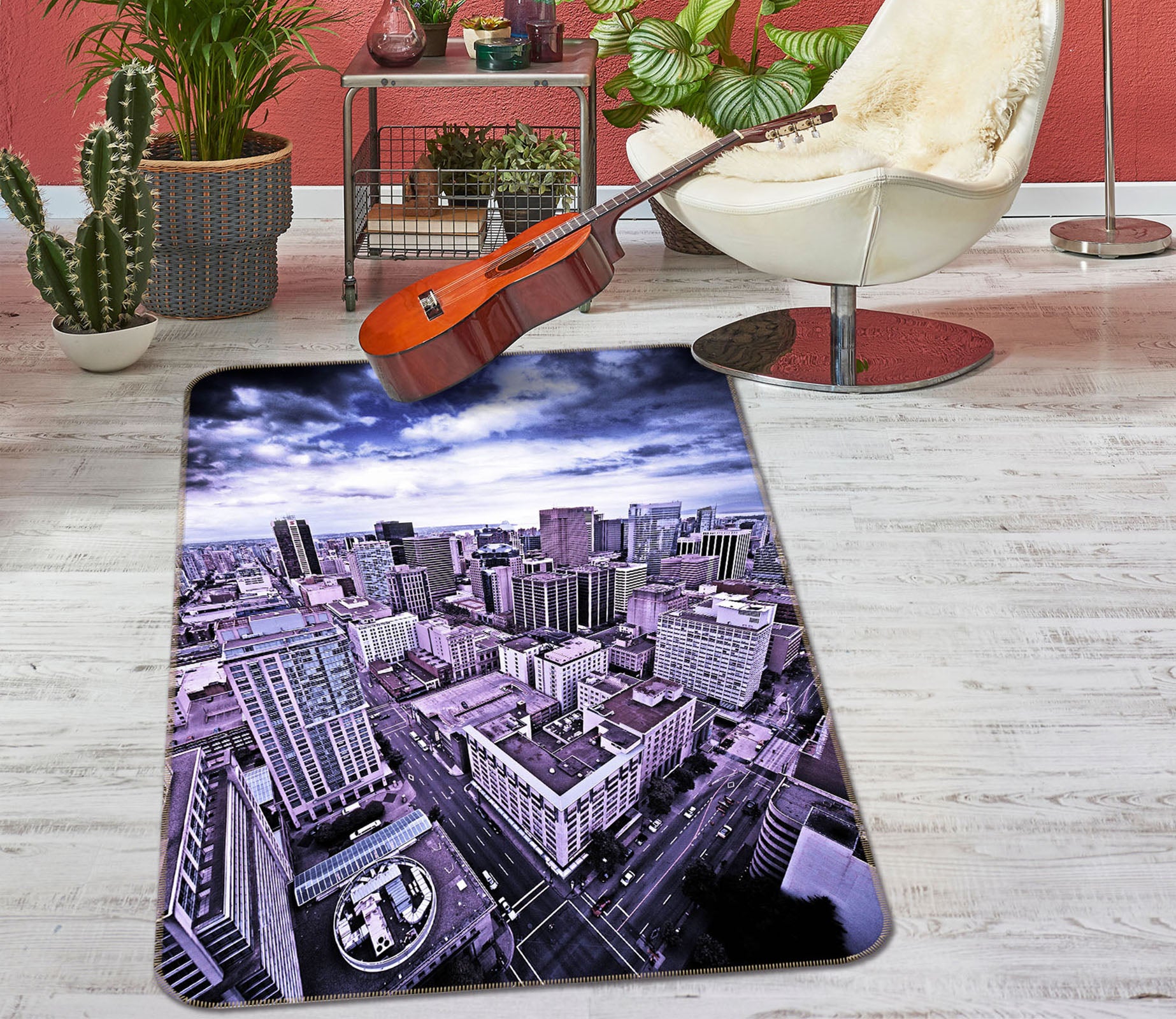 3D High-Rise Building 32154 Non Slip Rug Mat