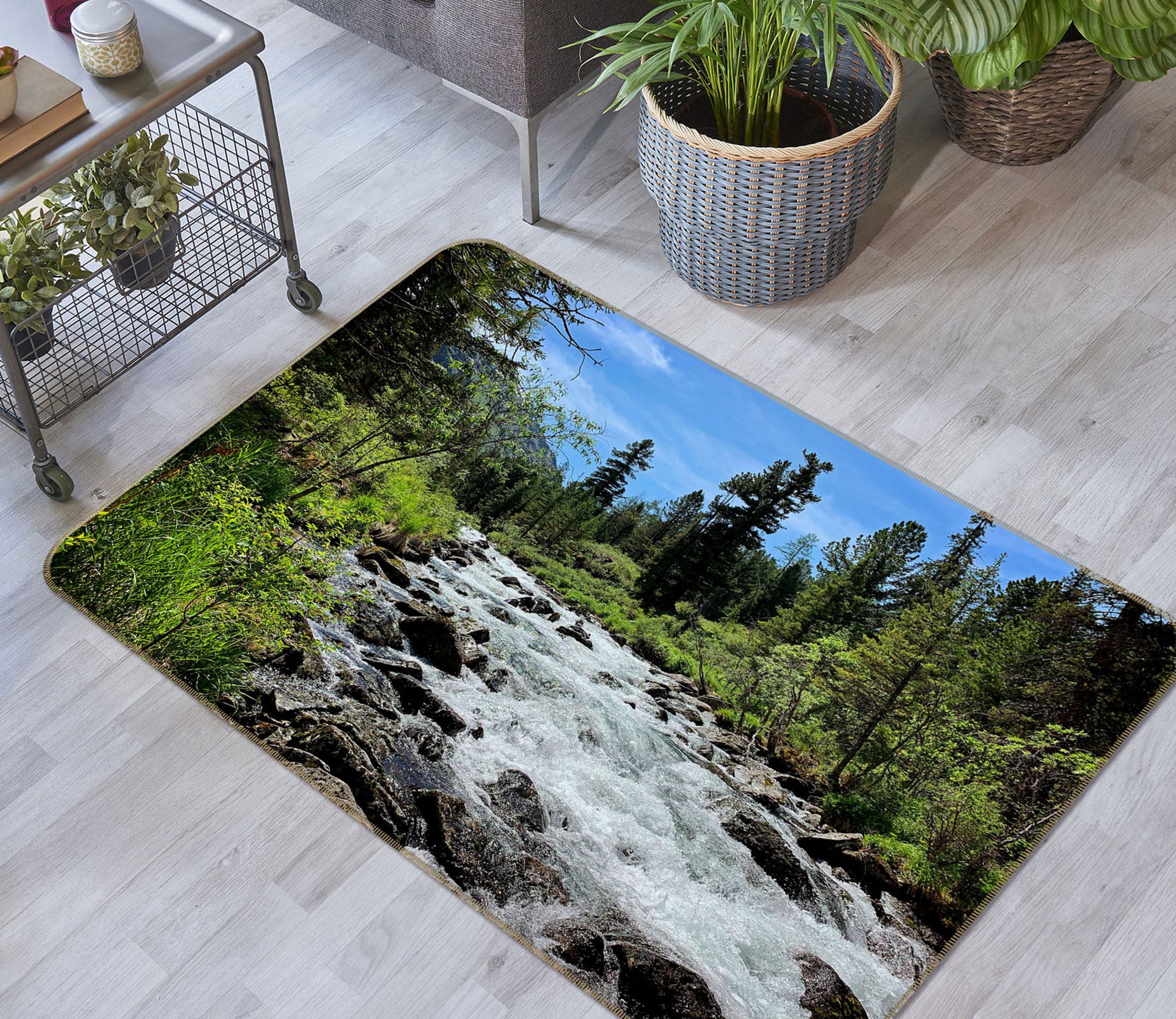 3D Forest Torrent 31024 Non Slip Rug Mat
